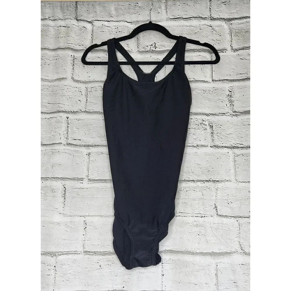 Speedo Black Women's Size 12 One Piece Racerback Swimsuit